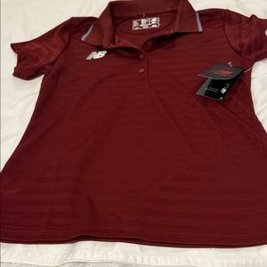 New Balance Women's Burgundy Button Down Shirt